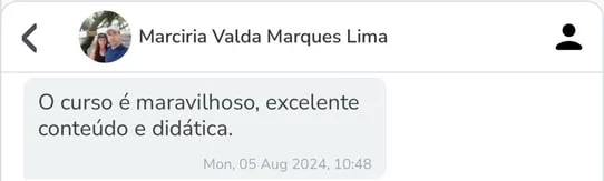 Depoimento de aluna sobre resultados com Preenchimento